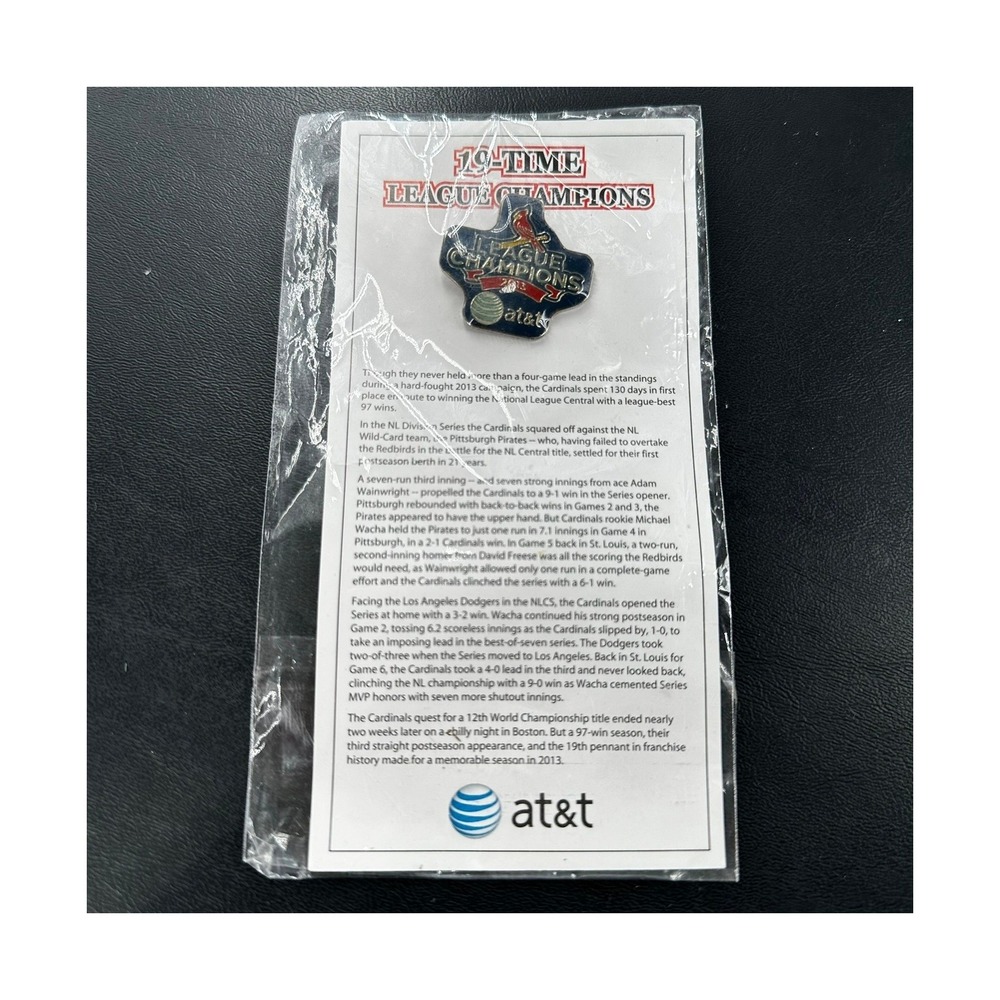 St. Louis Cardinals Lapel Pin OS Navy 2013 NL Champions AT&T Sponsor‎ Giveaway